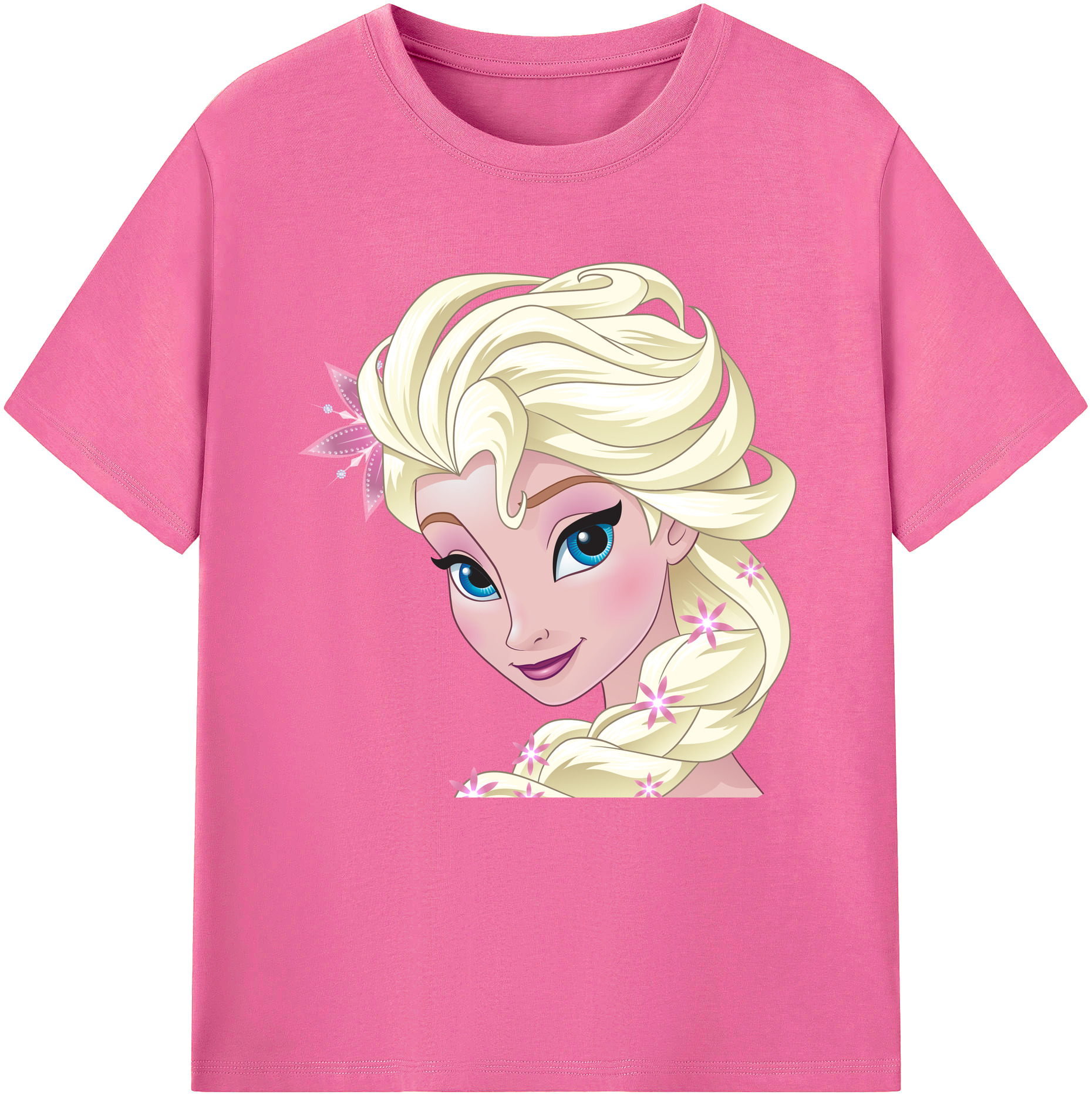 （画像用） アナと雪の女王 アンナ エルサ Frozen Anna Elsa レディースカジュアルプリントTシャツ（綿100％）